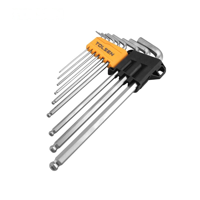 9PCS BALL POINT EXTRA-LONG ARM HEX KEY SET - FASTENING TOOLS - AGC Tools Ghana