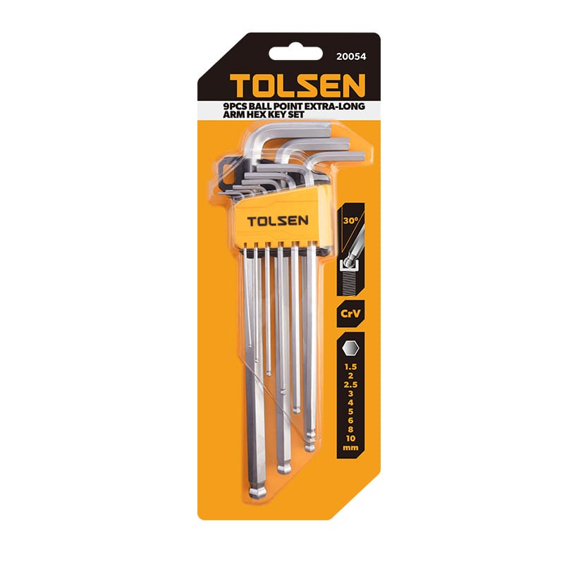 9PCS BALL POINT EXTRA-LONG ARM HEX KEY SET thumbnail 4