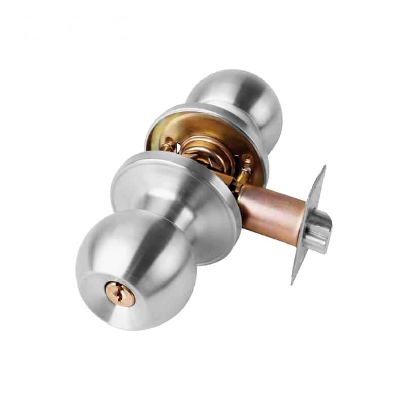 SATIN STAINLESS STEEL TUBULAR KNOB LOCK (ENTRANCE) - LOCKS - AGC Tools Ghana