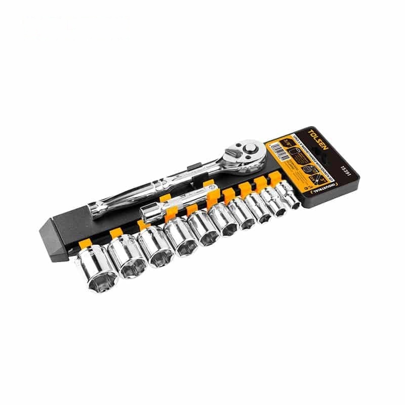 12PCS 3/8″ RATCHET HANDLE WITH SOCKETS SET - MECHANICS TOOLS - AGC Tools Ghana