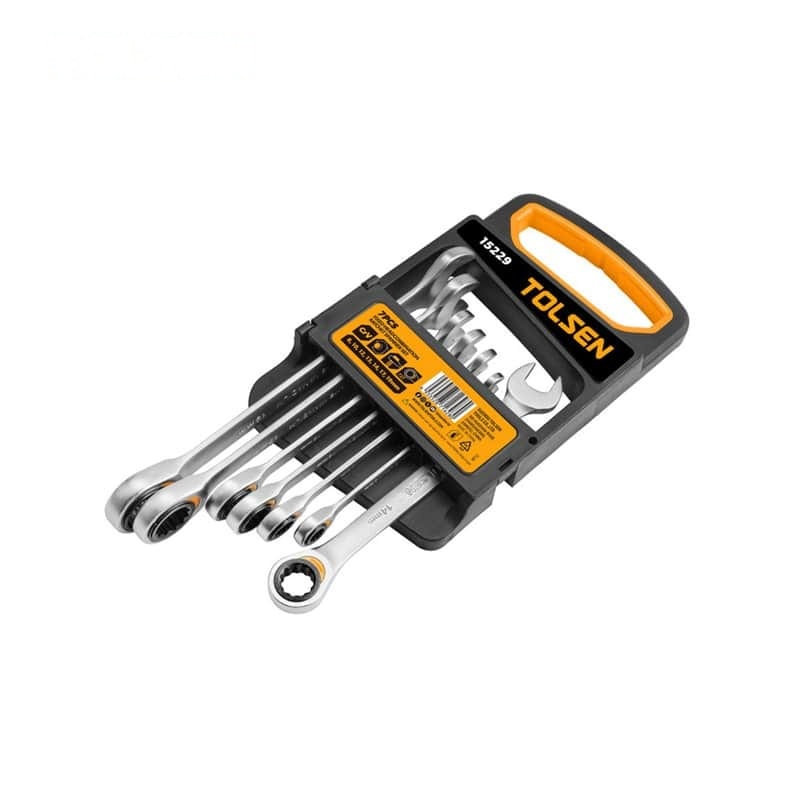 7PCS FIXED HEAD COMBINATION RATCHET SPANNER SET - MECHANICS TOOLS - AGC Tools Ghana