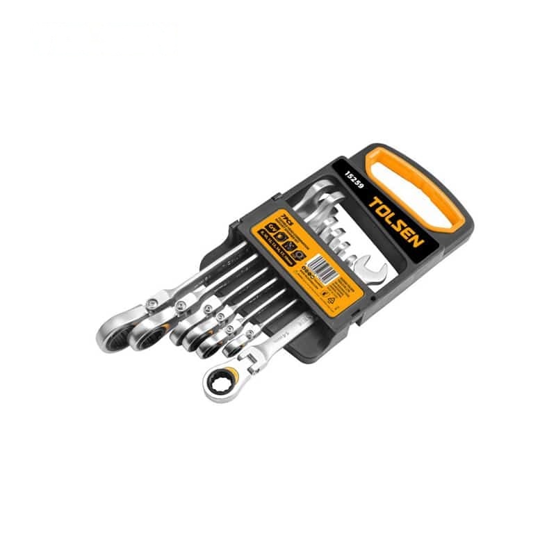 7PCS FLEXIBLE HEAD COMBINATION RATCHET SPANNER SET - MECHANICS TOOLS - AGC Tools Ghana