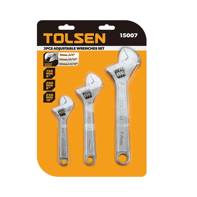 3PCS ADJUSTABLE WRENCH SET Tolsen Tool Ghana