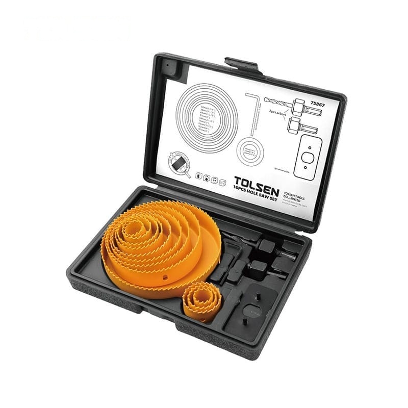 16PCS HOLE SAW SET - POWER TOOLS ACCESSORIES - AGC Tools Ghana